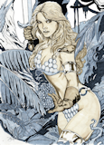 Red Sonja marker illustration by Bill Richards