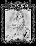 Red Sonja Waterside Reflection framed fantasy artwork