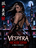 Vespera in a cyberpunk cityscape
