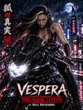 Vespera on a futuristic motorcycle